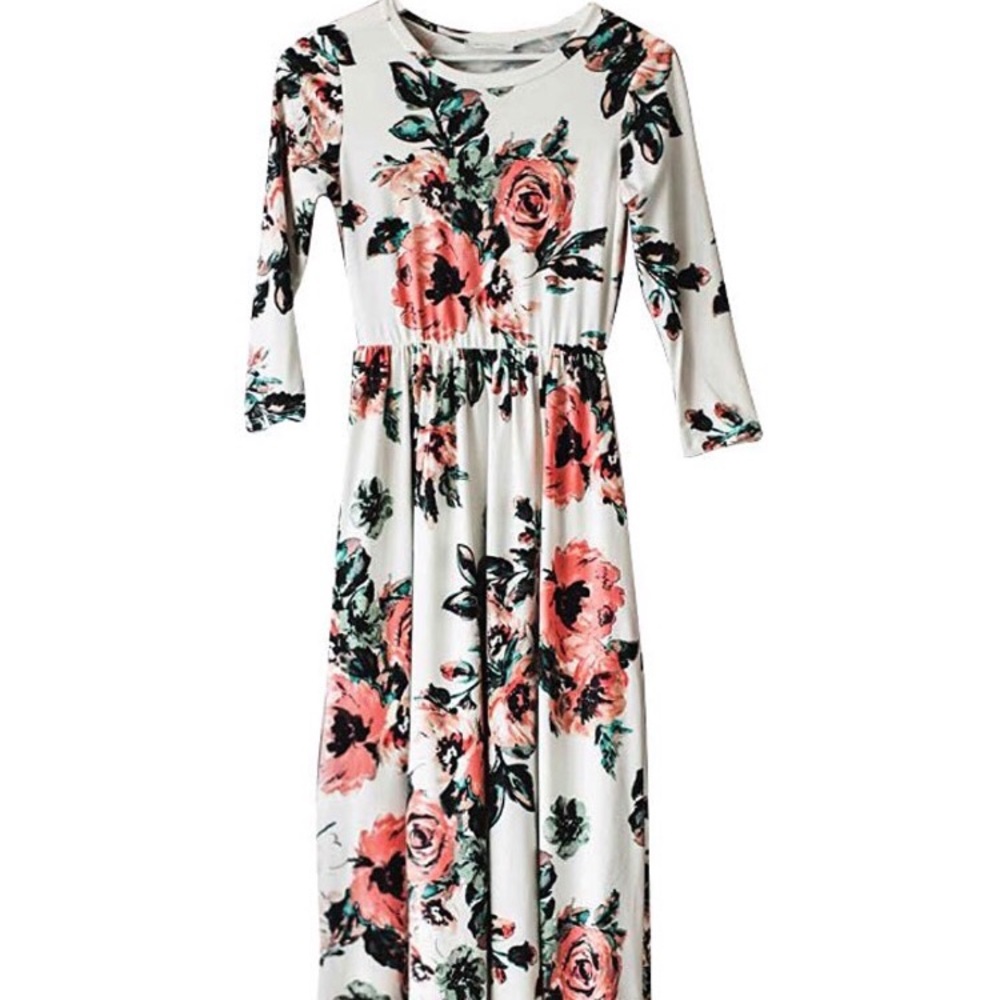 3/4 Floral Pattern Maxi Dress NWOT